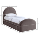  Meridian Andaz Purple Chenille Fabric Upholstered Twin Trundle Bed IMAGE 9