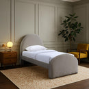  Meridian Andaz Taupe Chenille Fabric Upholstered Twin Bed IMAGE 2
