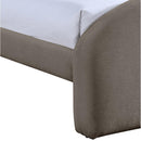  Meridian Andaz Taupe Chenille Fabric Upholstered Twin Bed IMAGE 6