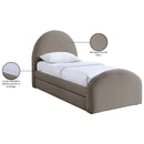  Color_Taupe -- Andaz Taupe Chenille Fabric Upholstered Twin Trundle Bed IMAGE 10