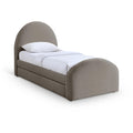  Color_Taupe -- Andaz Taupe Chenille Fabric Upholstered Twin Trundle Bed IMAGE 1