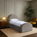  Color_Taupe -- Andaz Taupe Chenille Fabric Upholstered Twin Trundle Bed IMAGE 2