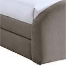  Color_Taupe -- Andaz Taupe Chenille Fabric Upholstered Twin Trundle Bed IMAGE 6
