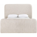  Meridian Fira Beige Linen Textured Fabric Upholstered Full Bed IMAGE 3