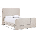  Meridian Fira Beige Linen Textured Fabric Upholstered King Bed IMAGE 11