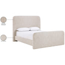  Meridian Fira Beige Linen Textured Fabric Upholstered Queen Bed IMAGE 12