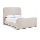 Color_Beige  Size_Queen  -- Fira Beige Linen Textured Fabric Upholstered Queen Bed IMAGE 1