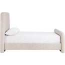  Color_Beige  Size_Queen  -- Fira Beige Linen Textured Fabric Upholstered Queen Bed IMAGE 4