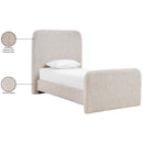  Color_Beige  Size_Twin  -- Fira Beige Linen Textured Fabric Upholstered Twin Bed IMAGE 12