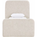 Color_Beige  Size_Twin  -- Fira Beige Linen Textured Fabric Upholstered Twin Bed IMAGE 3