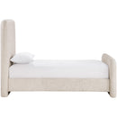  Color_Beige  Size_Twin  -- Fira Beige Linen Textured Fabric Upholstered Twin Bed IMAGE 4