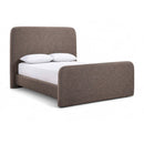  Color_Brown  Size_Full  -- Fira Brown Linen Textured Fabric Upholstered Full Bed IMAGE 1