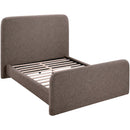  Meridian Fira Brown Linen Textured Fabric Upholstered Full Bed IMAGE 6