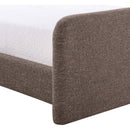  Color_Brown  Size_Full  -- Fira Brown Linen Textured Fabric Upholstered Full Bed IMAGE 8