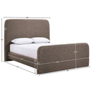  Color_Brown  Size_King  -- Fira Brown Linen Textured Fabric Upholstered King Bed IMAGE 11