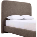  Color_Brown  Size_King  -- Fira Brown Linen Textured Fabric Upholstered King Bed IMAGE 7