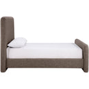  Color_Brown  Size_Queen  -- Fira Brown Linen Textured Fabric Upholstered Queen Bed IMAGE 4