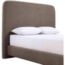  Meridian Fira Brown Linen Textured Fabric Upholstered Queen Bed IMAGE 7