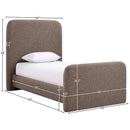  Meridian Fira Brown Linen Textured Fabric Upholstered Twin Bed IMAGE 11