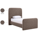 Color_Brown  Size_Twin  -- Fira Brown Linen Textured Fabric Upholstered Twin Bed IMAGE 12