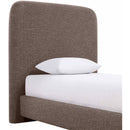  Color_Brown  Size_Twin  -- Fira Brown Linen Textured Fabric Upholstered Twin Bed IMAGE 7