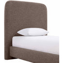  Meridian Fira Brown Linen Textured Fabric Upholstered Twin Bed IMAGE 7