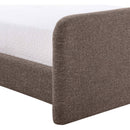  Meridian Fira Brown Linen Textured Fabric Upholstered Twin Bed IMAGE 8