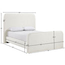  Meridian Fira Cream Linen Textured Fabric Upholstered Full Bed IMAGE 11