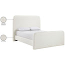  Meridian Fira Cream Linen Textured Fabric Upholstered Full Bed IMAGE 12