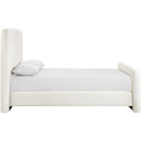  Color_Cream  Size_Full  -- Fira Cream Linen Textured Fabric Upholstered Full Bed IMAGE 4