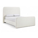  Color_Cream  Size_King  -- Fira Cream Linen Textured Fabric Upholstered King Bed IMAGE 1