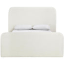 Meridian Fira Cream Linen Textured Fabric Upholstered King Bed IMAGE 3