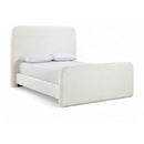  Color_Cream  Size_Queen  -- Fira Cream Linen Textured Fabric Upholstered Queen Bed IMAGE 1