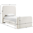  Color_Cream  Size_Twin  -- Fira Cream Linen Textured Fabric Upholstered Twin Bed IMAGE 11