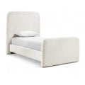  Color_Cream Size_Twin -- Fira Cream Linen Textured Fabric Upholstered Twin Bed IMAGE 1