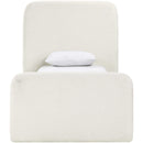  Meridian Fira Cream Linen Textured Fabric Upholstered Twin Bed IMAGE 3