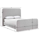 Meridian Fira Grey Linen Textured Fabric Upholstered Full Bed IMAGE 11