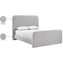 Meridian Fira Grey Linen Textured Fabric Upholstered Full Bed IMAGE 12