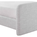  Meridian Fira Grey Linen Textured Fabric Upholstered Full Bed IMAGE 8