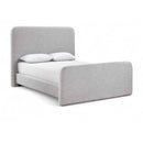  Color_Grey  Size_King  -- Fira Grey Linen Textured Fabric Upholstered King Bed IMAGE 1