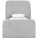  Color_Grey  Size_Twin  -- Fira Grey Linen Textured Fabric Upholstered Twin Bed IMAGE 3