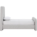  Color_Grey  Size_Twin  -- Fira Grey Linen Textured Fabric Upholstered Twin Bed IMAGE 4