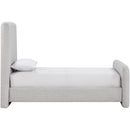  Meridian Fira Grey Linen Textured Fabric Upholstered Twin Bed IMAGE 4