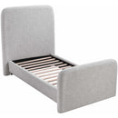  Color_Grey  Size_Twin  -- Fira Grey Linen Textured Fabric Upholstered Twin Bed IMAGE 6