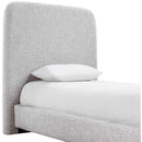  Color_Grey  Size_Twin  -- Fira Grey Linen Textured Fabric Upholstered Twin Bed IMAGE 7