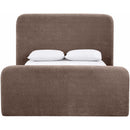  Meridian Fira Brown Chenille Fabric Upholstered Queen Bed IMAGE 3