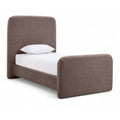  Color_Brown Size_Twin -- Meridian Fira Upholstered Panel Bed IMAGE 1