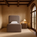  Color_Brown  Size_Twin  -- Fira Brown Chenille Fabric Upholstered Twin Bed IMAGE 2