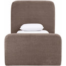  Color_Brown  Size_Twin  -- Fira Brown Chenille Fabric Upholstered Twin Bed IMAGE 3