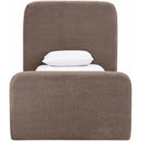  Meridian Fira Brown Chenille Fabric Upholstered Twin Bed IMAGE 3